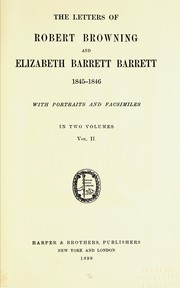 Cover of: The letters of Robert Browning and Elizabeth Barrett Barrett, 1845-1846. by Robert Browning