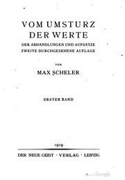 Cover of: Vom Umsturz der Werte by Max Scheler