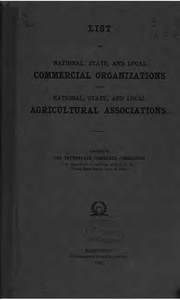 Cover of: List of national, state, and local commercial organizations and national, state, and local agricultural associations.