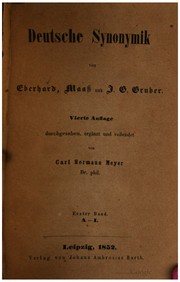 Cover of: Deutsche synonymik