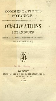 Cover of: Commentationes botanicae: observationes botanique
