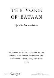 The voice of Bataan by Carlos Bulosan