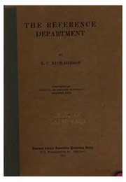Cover of: The reference department