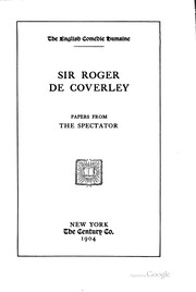 Cover of: ... Sir Roger de Coverley papers: from the Spectator.