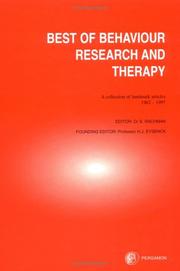 The best of Behaviour research and therapy