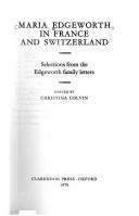 Maria Edgeworth in France and Switzerland