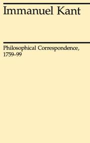 Philosophical Correspondence, 1759-1799