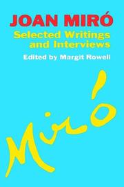 Joan Miro selected writings and interviews