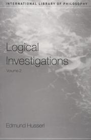 Logical Investigations (International Library of Philosophy)