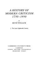 A History of Modern Criticism 1750-1950, Vol. 1