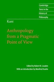 ANTHROPOLOGY FROM A PRAGMATIC POINT OF VIEW; ED. BY ROBERT B. LOUDEN