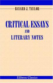 Critical essays and literary notes