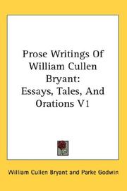 Prose writings of William Cullen Bryant