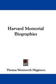 Harvard memorial biographies