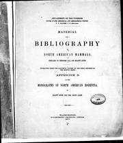 Material for a bibliography of North American mammals