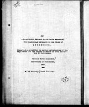 Pentasyllabic endings in the Latin hexameter with particular reference to the verse of Lucretius