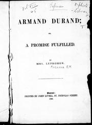 Armand Durand, or, A promise fulfilled