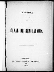 La question du canal de Beauharnois