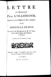 Lettre du Reverend Père l'Allemand