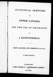 Statistical sketches of Upper Canada