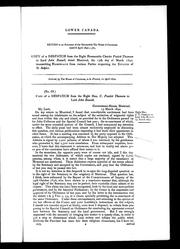 Copy of a despatch from the Right Hon. Charles Poulett Thomson to Lord John Russell, dated Montreal, the 13th day of May 1840, transmitting memorial from various parties respecting the estates of St. Sulpice