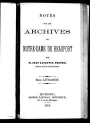 Notes sur les archives de Notre-Dame de Beauport