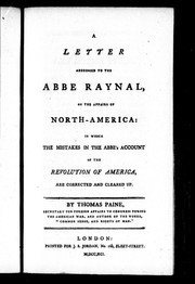 A letter addressed to the Abbe Raynal on the affairs of North-America