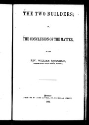 The two builders, or, The conclusion of the matter