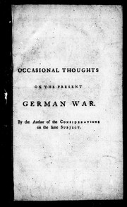 Occasional thoughts on the present German war