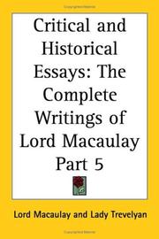 Critical and Historical Essays, Part 5 (The Complete Writings of Lord Macaulay)