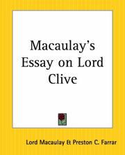 Macaulay's Essay On Lord Clive