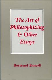 The art of philosophizing and other essays