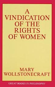 A Vindication of the Rights of Women (Prometheus's Great Books in Philosophy Series)