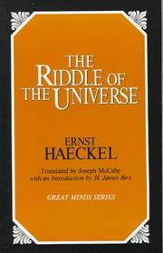 The riddle of the universe at the close of the nineteenth century