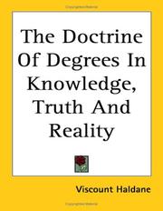 The Doctrine of Degrees in Knowledge, Truth And Reality