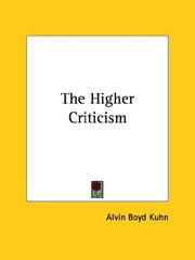 The Higher Criticism