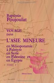 Voyage dans l'Asie Mineure, en Mésopotamie, a Palmyre, en Syrie, en Palestine et en égypte