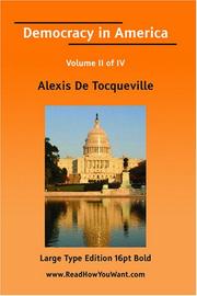 Democracy in America Volume II of IV(Large Print)