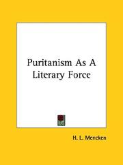 Puritanism As a Literary Force