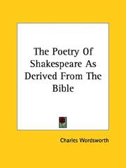 The Poetry Of Shakespeare As Derived From The Bible