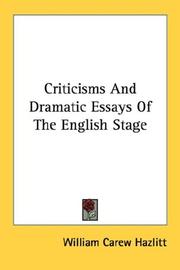 Criticisms And Dramatic Essays Of The English Stage