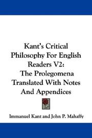 Kant's Critical Philosophy For English Readers V2