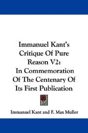 Immanuel Kant's Critique Of Pure Reason V2