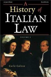 A History of Italian Law, Vol. 1