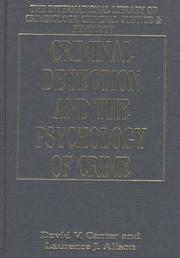 Criminal detection and the psychology of crime