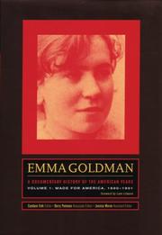 Emma Goldman: a Documentary History of the American Years