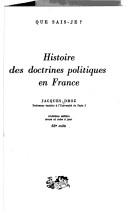 Histoire des doctrines politiques en France