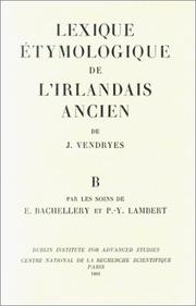 Lexique étymologique de l'irlandais ancien de J. Vendryes