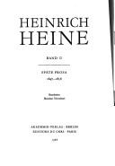 Spaete Prosa 1847-1856 (Saekularausgabe: Werke, Briefwechsel, Lebenszeugnisse)