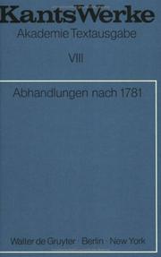 Abandlungen Nach 1781